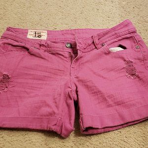 Pink jean shorts